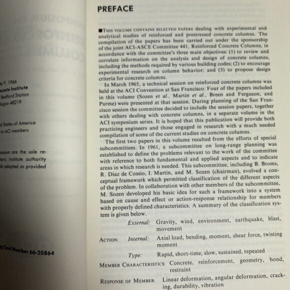 Symposium on Reinforced Concrete Columns SP-13 HC HB 1966 ACI Hardcover - Picture 6 of 12